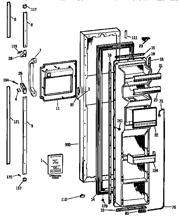 Kenmore 3639537823 freezer door diagram