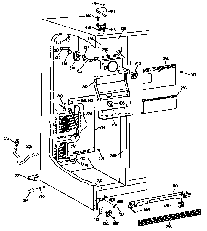 Kenmore 3639537823 freezer section diagram
