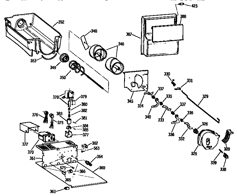 Kenmore 3639537823 ice bucket diagram