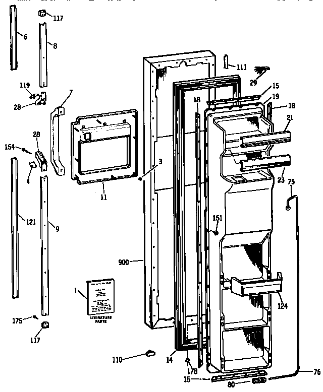 Kenmore 3639537753 freezer door diagram