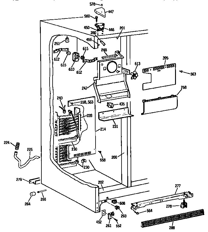 Kenmore 3639537753 freezer section diagram