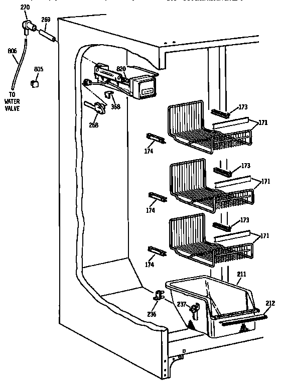 Kenmore 3639537753 freezer section diagram