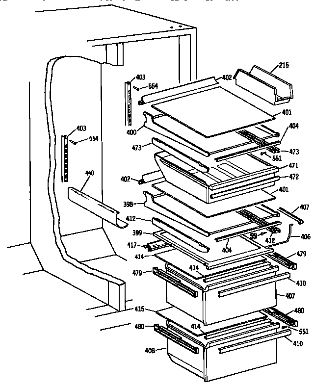 Kenmore 3639537753 fresh food section diagram