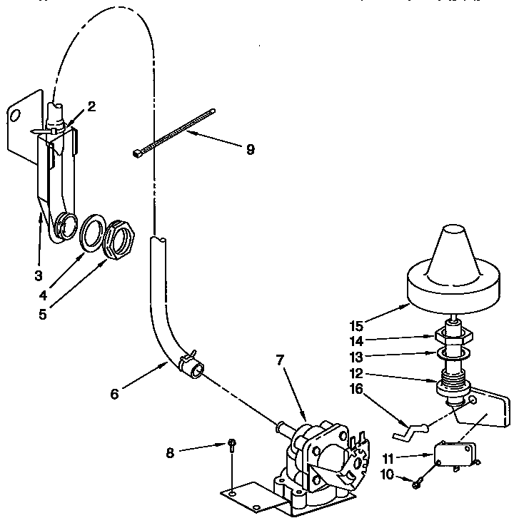 Kenmore 665KUDS23HBAL0 fill and overfill parts diagram