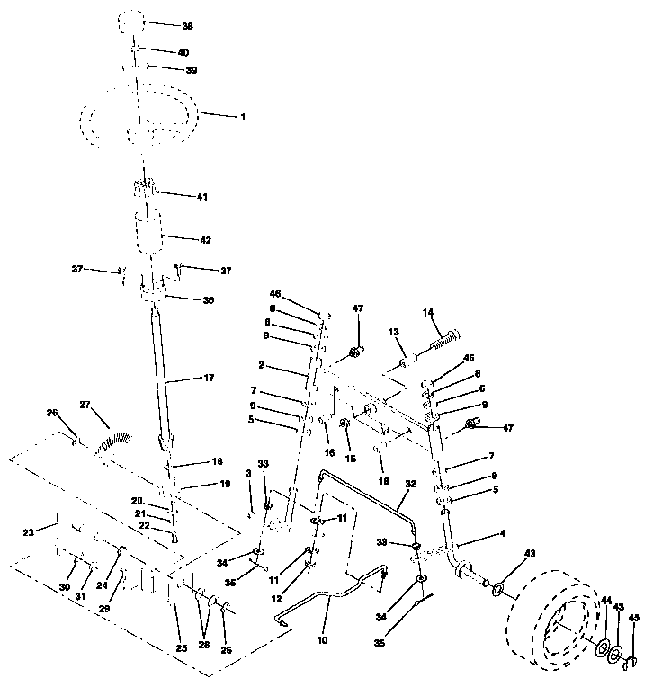 Craftsman 917257561 steering assembly diagram