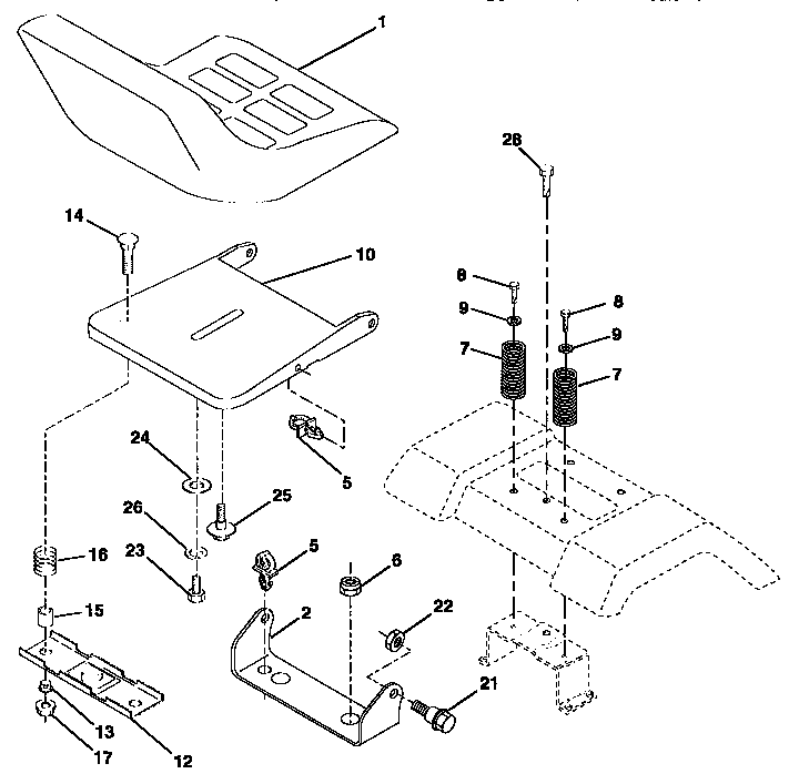 Craftsman 917257561 seat assembly diagram