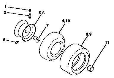 Craftsman 917257561 wheels and tires diagram