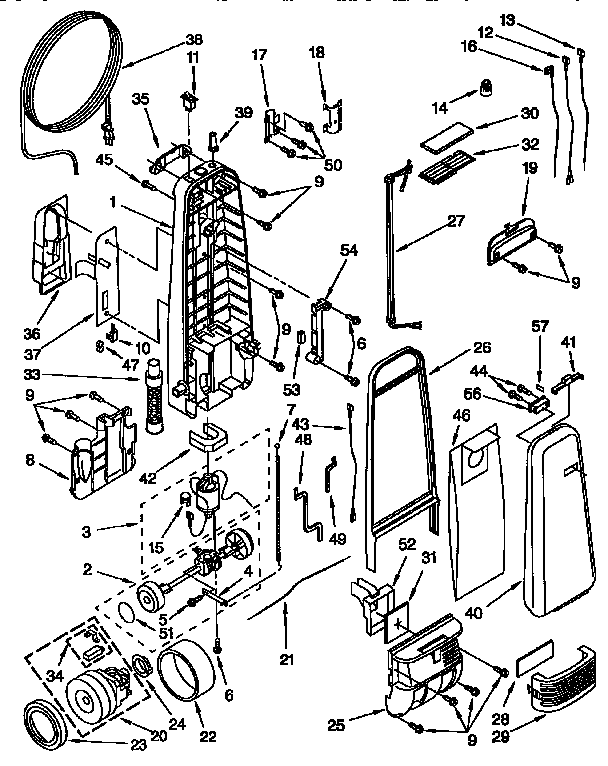 Kenmore 1163381291 dust compartment parts diagram