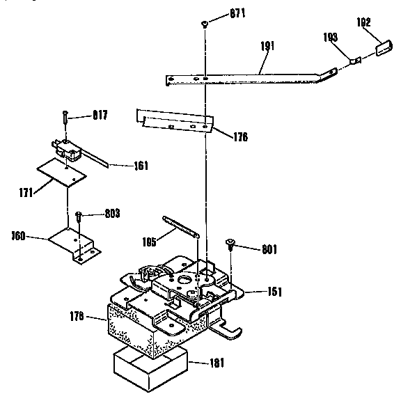 Kenmore 3639554990 door lock section diagram
