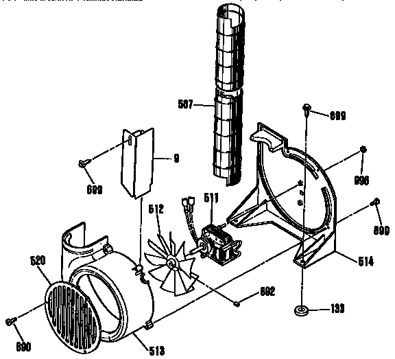 Kenmore 9114654590 blower section diagram