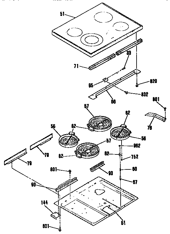 Kenmore 9119544590 main top section diagram