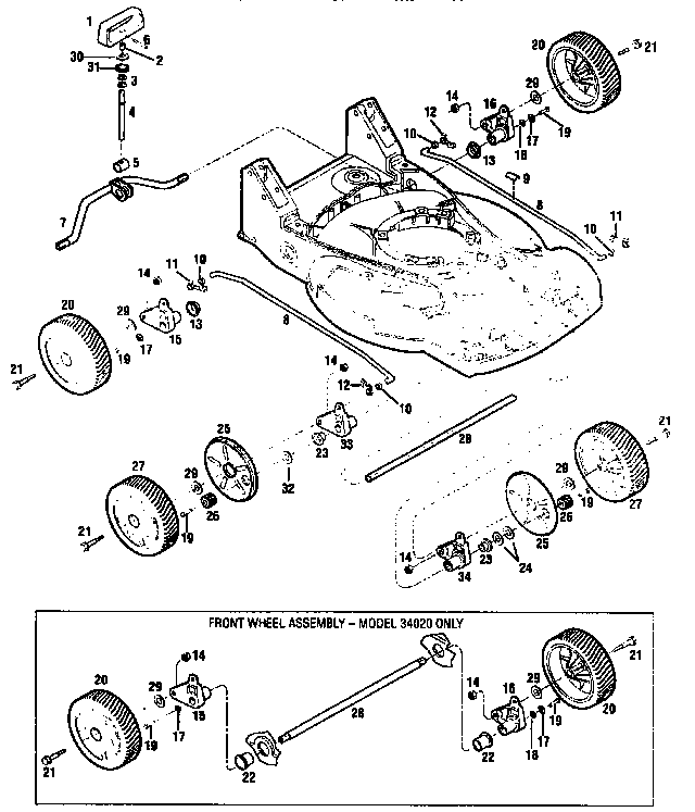 Craftsman 88987 wheel assembly diagram