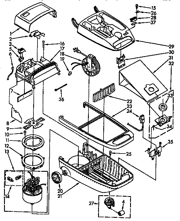 Kenmore 1162421190 vacuum cleaner parts diagram