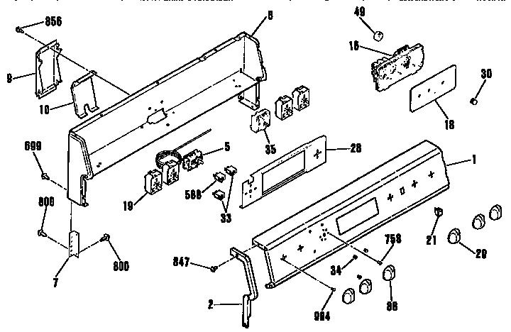 Kenmore 3639324590 backguard section diagram