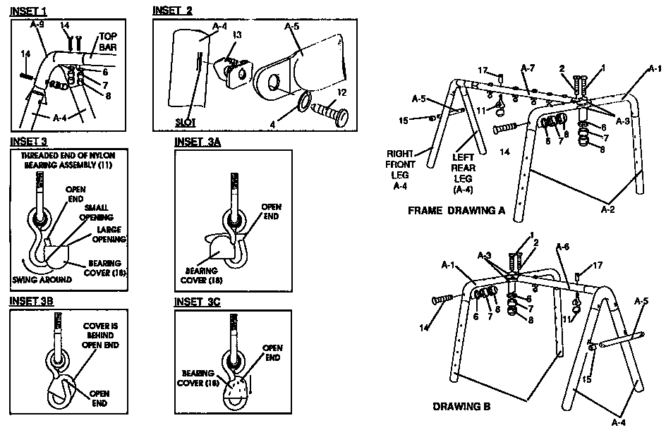 Hedstrom 4-3899 frame assembly diagram