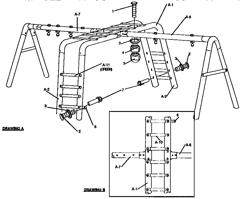 Hedstrom 4-3899 frame assembly diagram