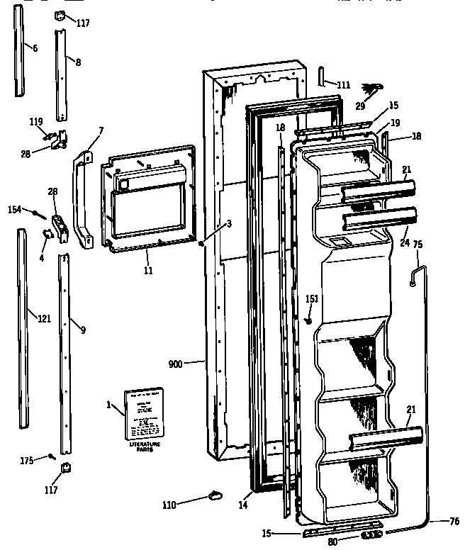 Kenmore 3639534753 freezer door diagram