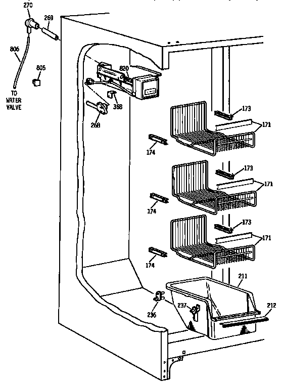 Kenmore 3639534753 freezer section diagram