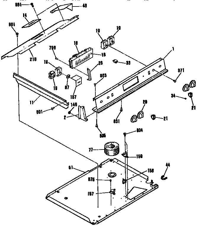 Kenmore 9114674990 control panel section diagram