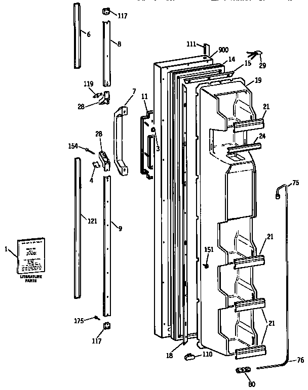 Kenmore 3639534853 freezer door diagram