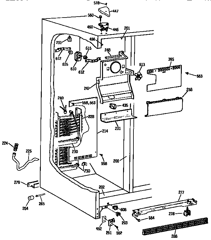 Kenmore 3639534853 freezer section diagram