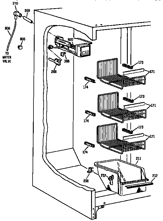 Kenmore 3639534853 freezer section diagram