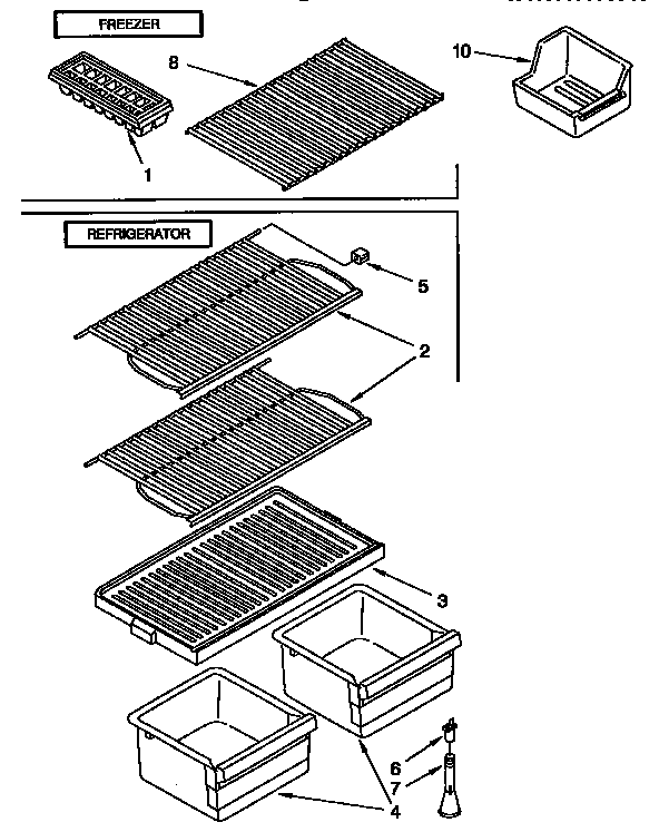 Kenmore 1069344790 shelf diagram