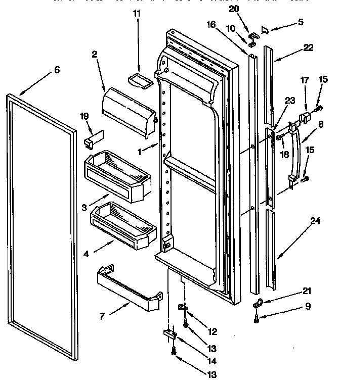 Kenmore 1069545781 refrigerator door diagram