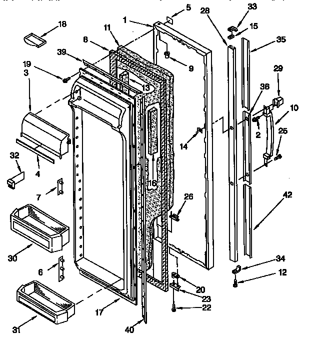 Kenmore 1069542921 refrigerator door diagram