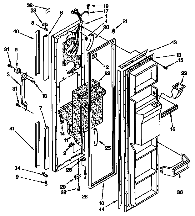 Kenmore 1069542921 freezer door diagram