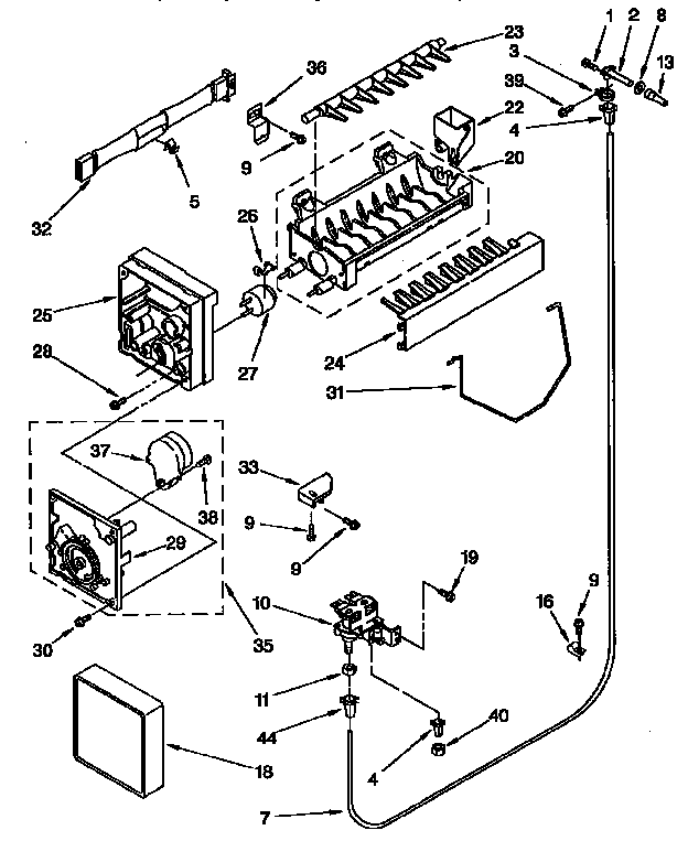 Kenmore 1069542921 icemaker diagram