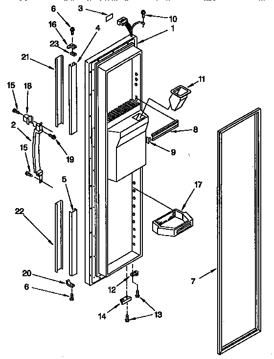 Kenmore 1069547611 freezer door diagram
