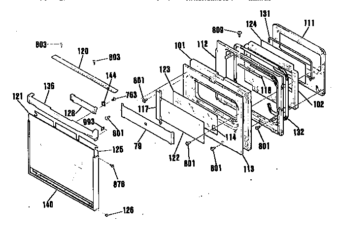 Kenmore 9114803591 door section diagram
