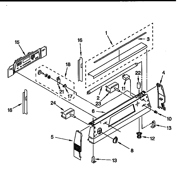 KitchenAid KERH507YWH1 control panel diagram