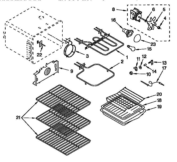 KitchenAid KERH507YWH1 oven diagram