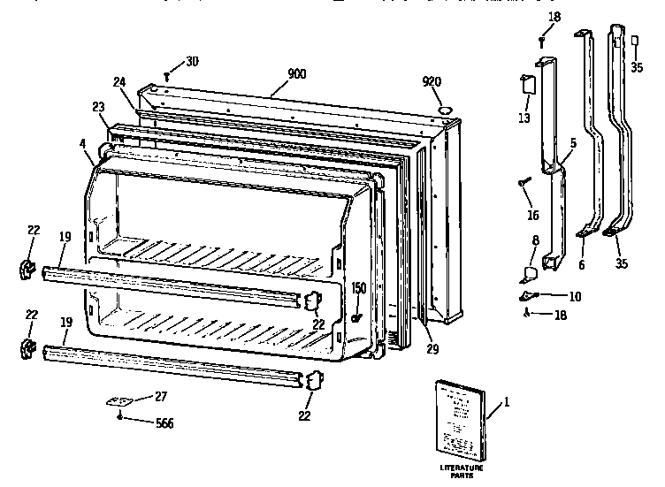 Kenmore 3639684283 freezer door diagram