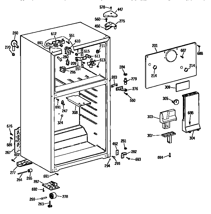 Kenmore 3639684283 cabinet diagram