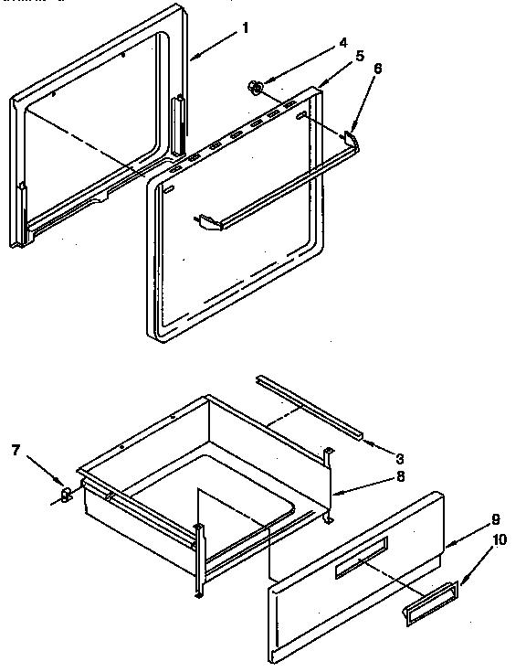 Whirlpool RF3020XYN1 door and drawer diagram