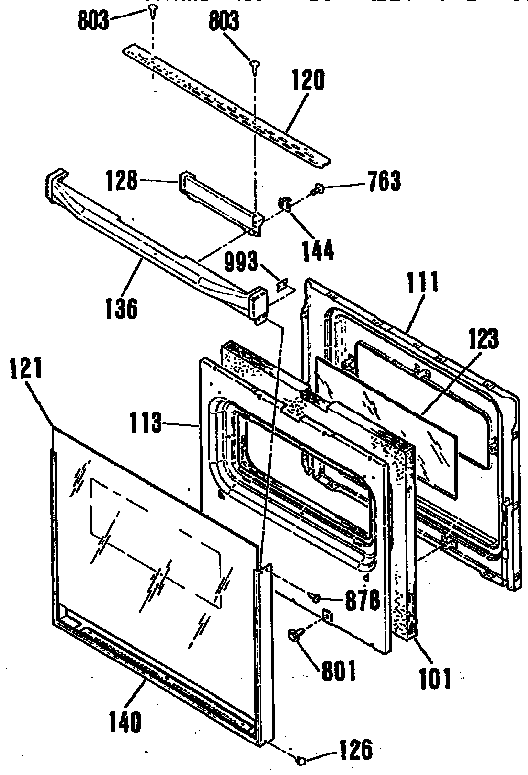 Kenmore 9114712995 door section diagram