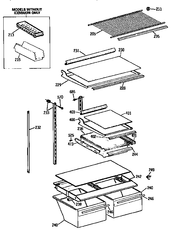 Kenmore 3639638519 shelf diagram