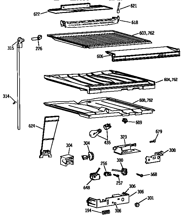 Kenmore 3639638519 compartment separator diagram