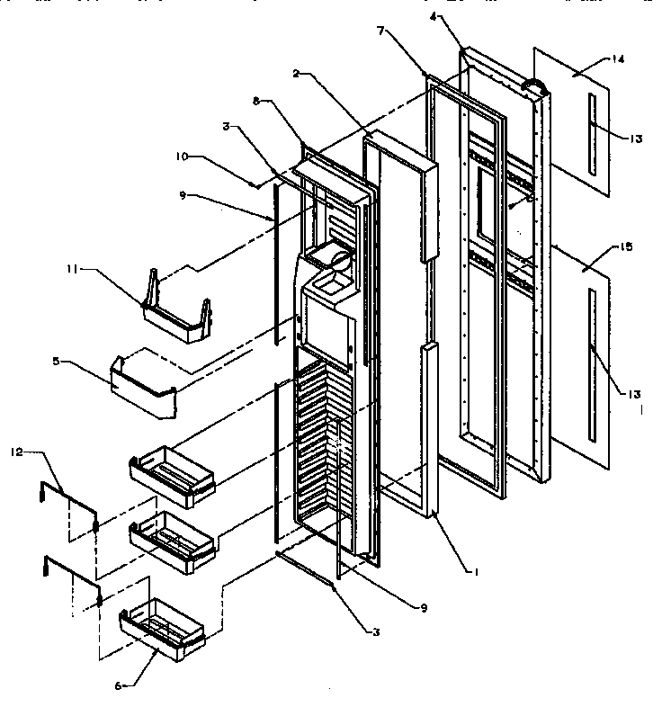 Amana SXD25A-P1162436W freezer door diagram