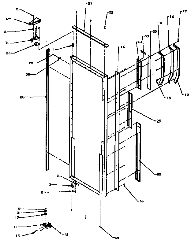 Amana SXD25A-P1162436W door handles and accessories diagram