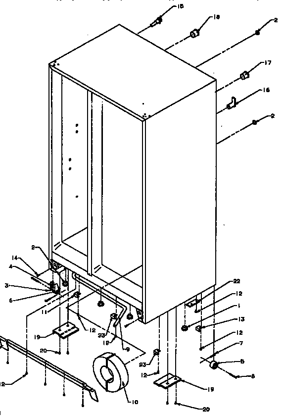 Amana SXD25A-P1162436W drain and rollers diagram