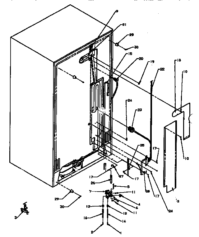 Amana SXD25A-P1162436W rear cabinet diagram
