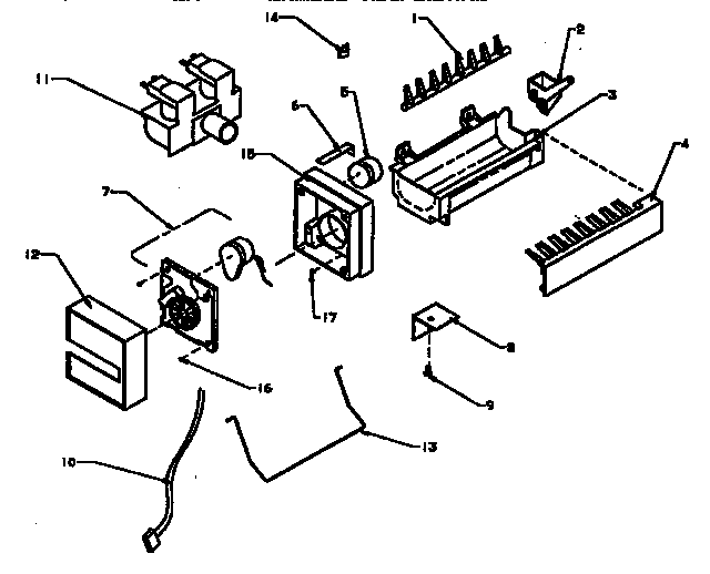 Amana SXD25A-P1162436W 8 cube compact icemaker diagram