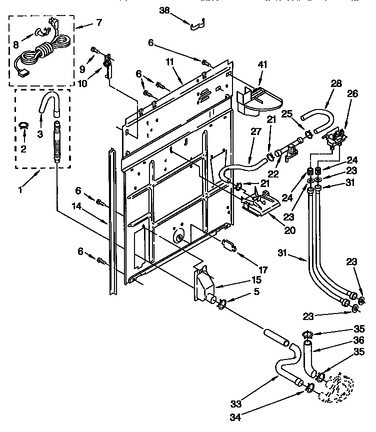 Kenmore 11092585800 rear panel diagram