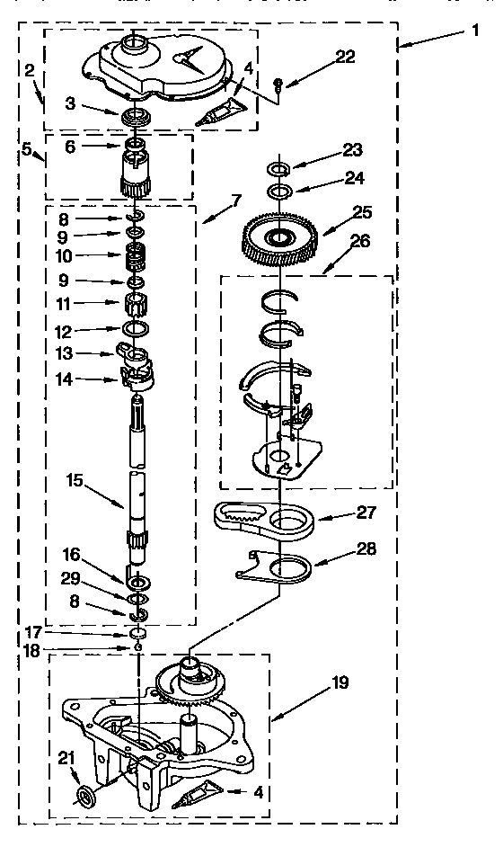 Kenmore 11092585800 gearcase diagram