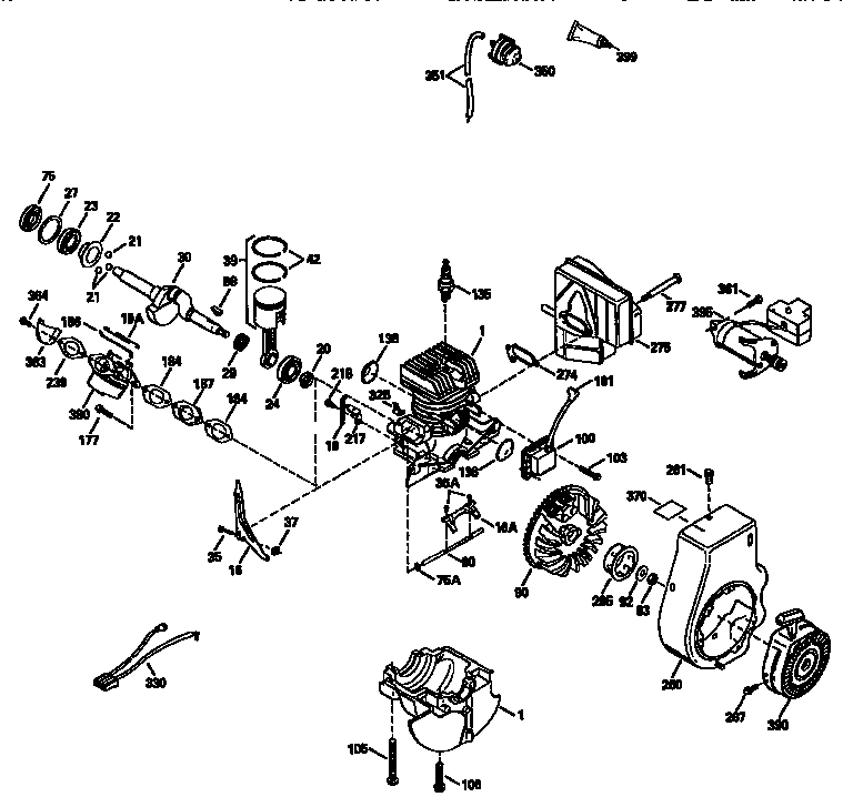 Craftsman 536884670 tecumseh 2-cycle engine diagram