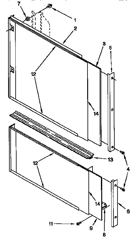 Kenmore 665KUDI23HB0 door and panel parts diagram